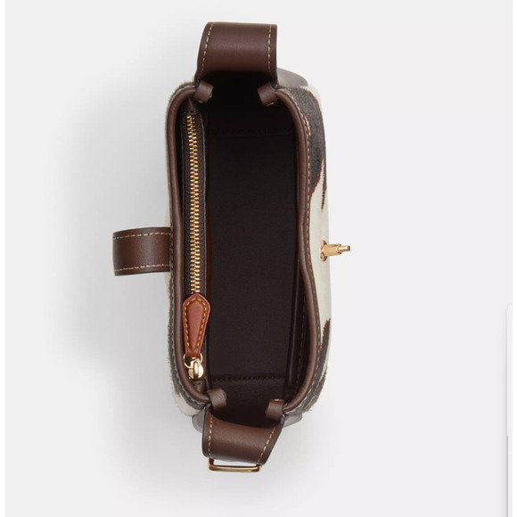 Best price ‼️Coach Hadley Mini Crossbody Bag Cow Print And Tassel CCE14 - Picture 12 of 16